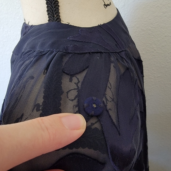 Soft Surroundings Silk Shirt Convertible Long Sheer Floral Flowy Boho Size XL - Picture 6 of 11